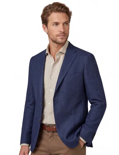 Dressler Slim fit Dressler colbert donkerblauw gemêleerd