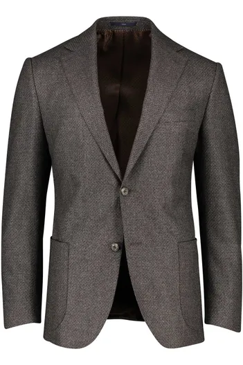 Dressler Dressler colbert merinowol antraciet normale fit