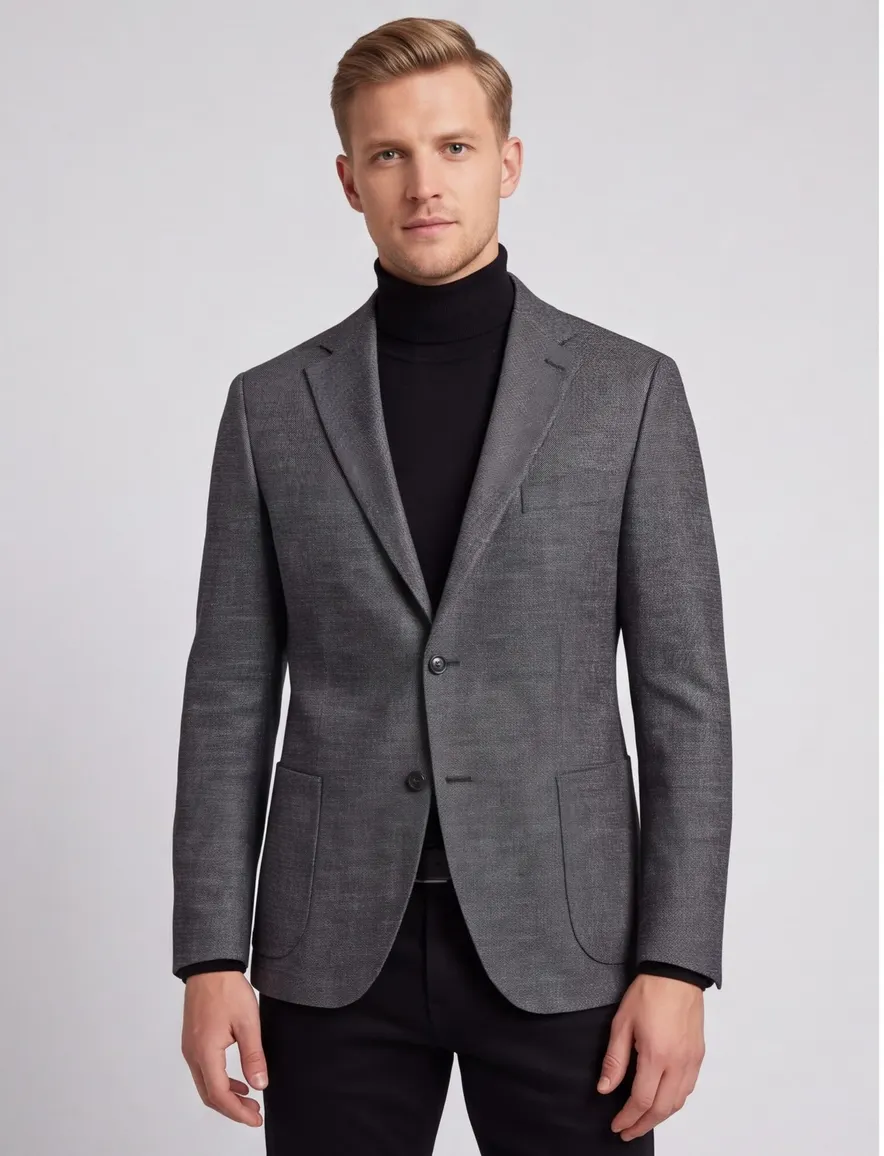 Dressler colbert wol normale fit antraciet