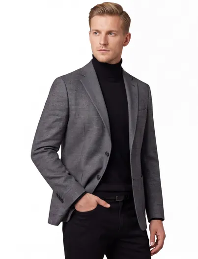 Dressler Dressler colbert wol normale fit antraciet
