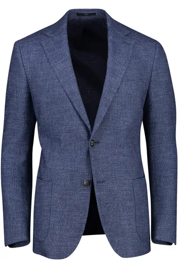 Dressler Dressler colbert blauw wol normale fit