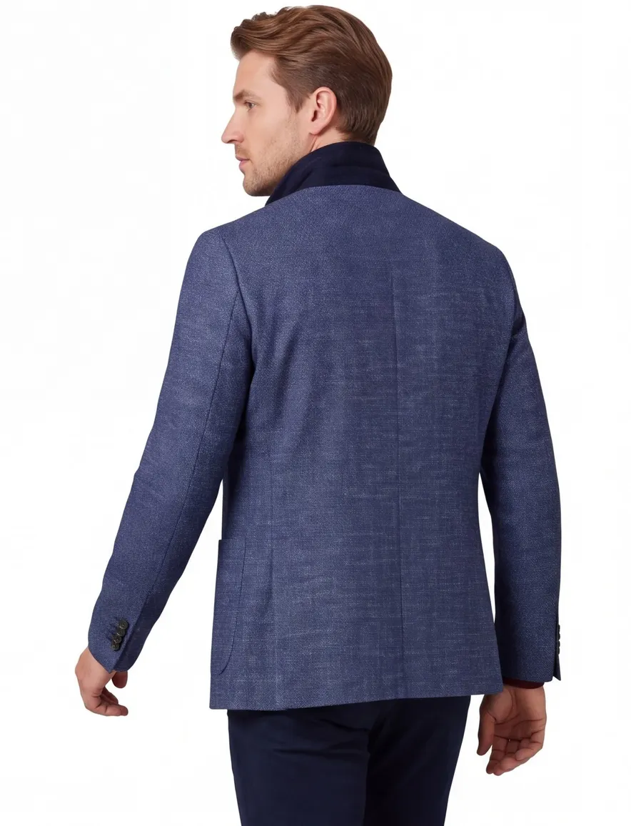 Dressler colbert blauw wol normale fit