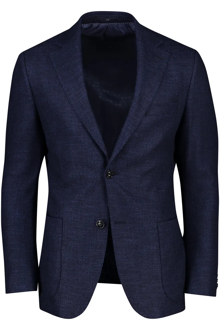 Dressler colbert donkerblauw effen wol slim fit