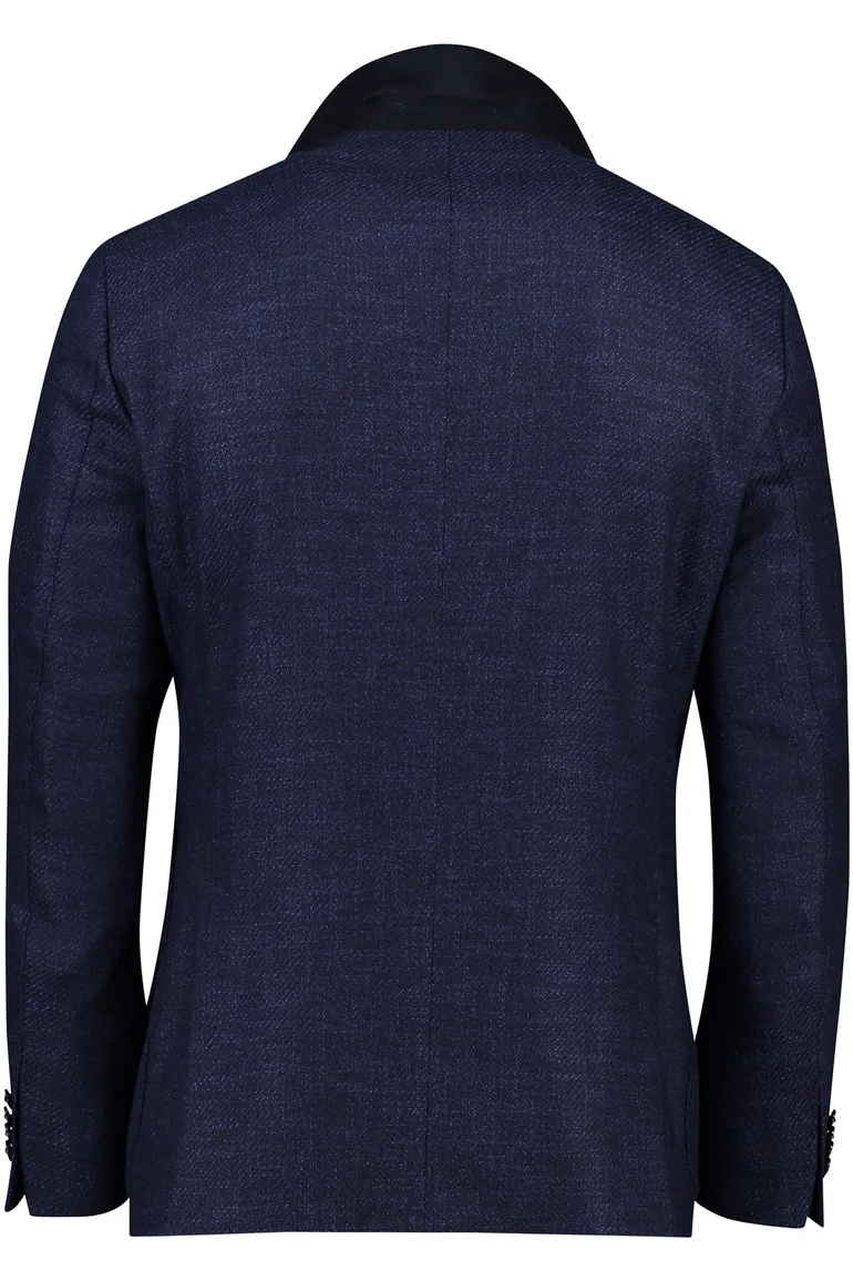 Dressler colbert donkerblauw effen wol slim fit
