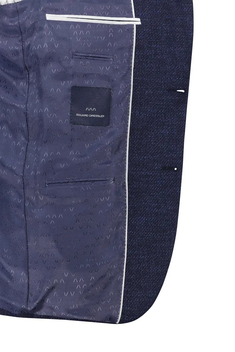 Dressler colbert donkerblauw effen wol slim fit