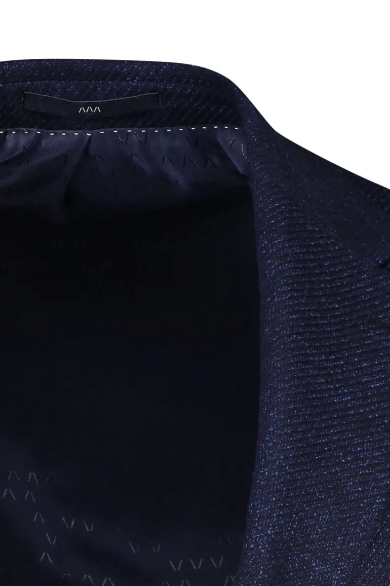 Dressler colbert donkerblauw effen wol slim fit