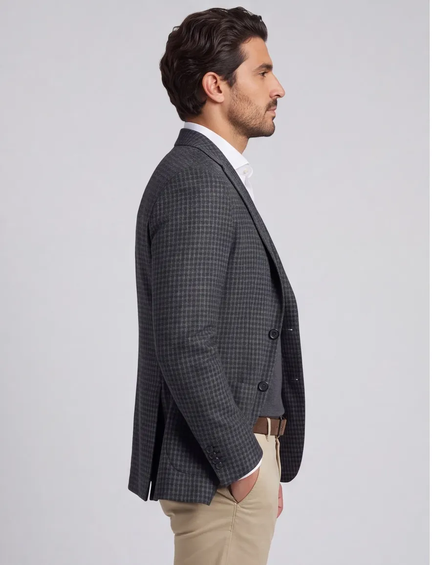 Eduard Dressler wollen colbert donkergroen shaped fit