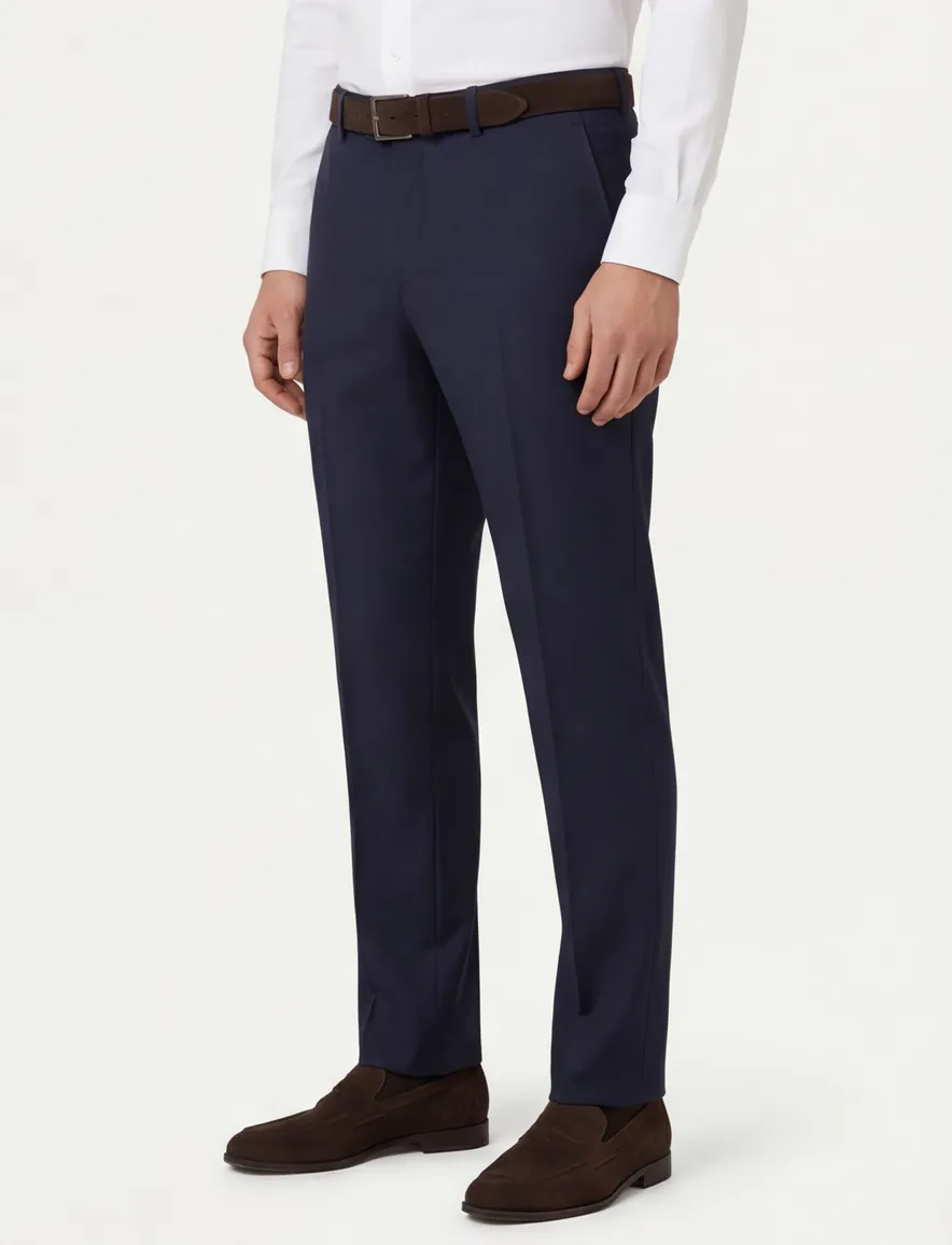 Dressler pantalon mix en match donkerblauw effen normale fit