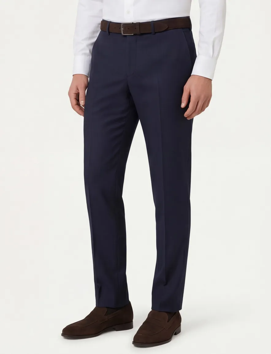 Dressler pantalon mix en match donkerblauw effen normale fit