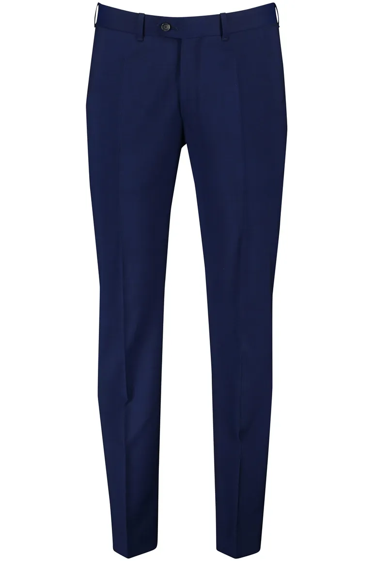 Dressler pantalon mix en match blauw effen virgin wol normale fit