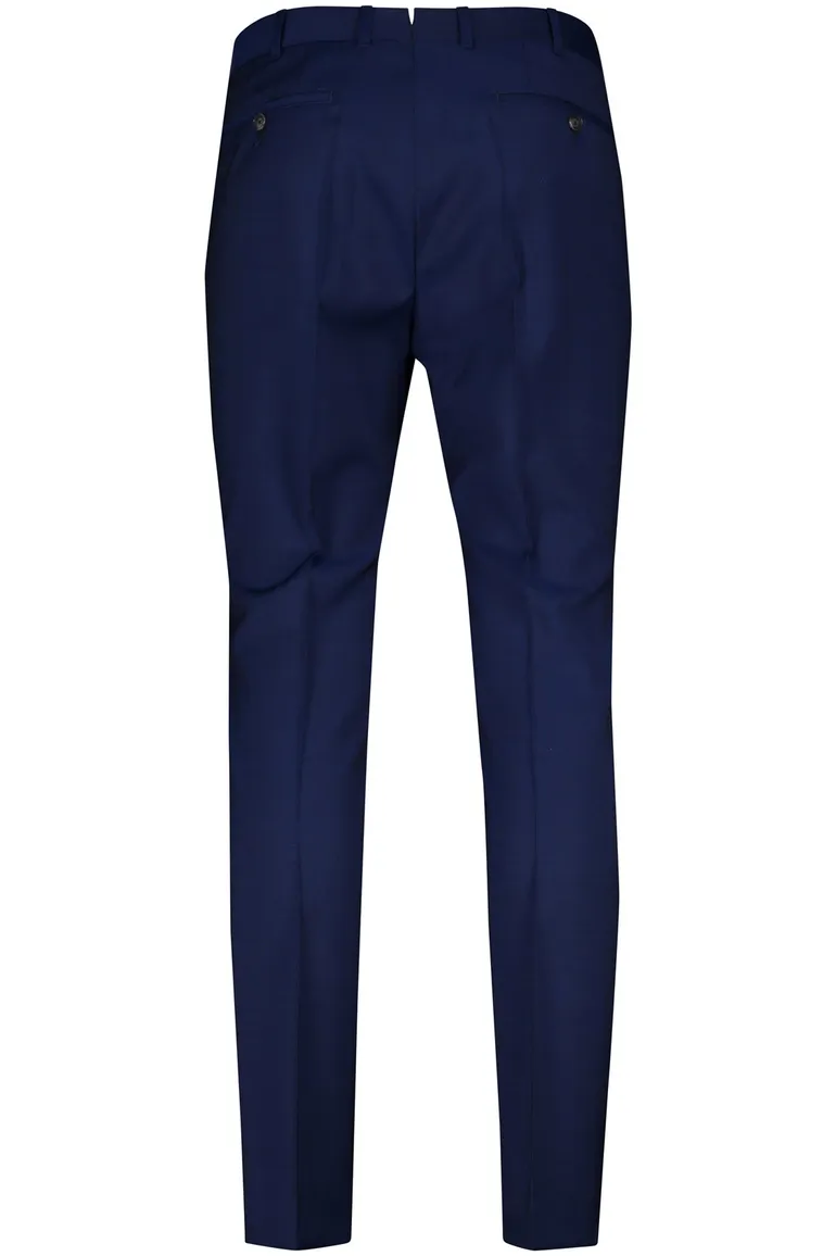Dressler pantalon mix en match blauw effen virgin wol normale fit
