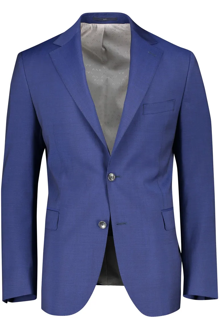 Dressler colbert blauw effen wol slim fit