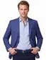 Dressler colbert blauw effen wol slim fit