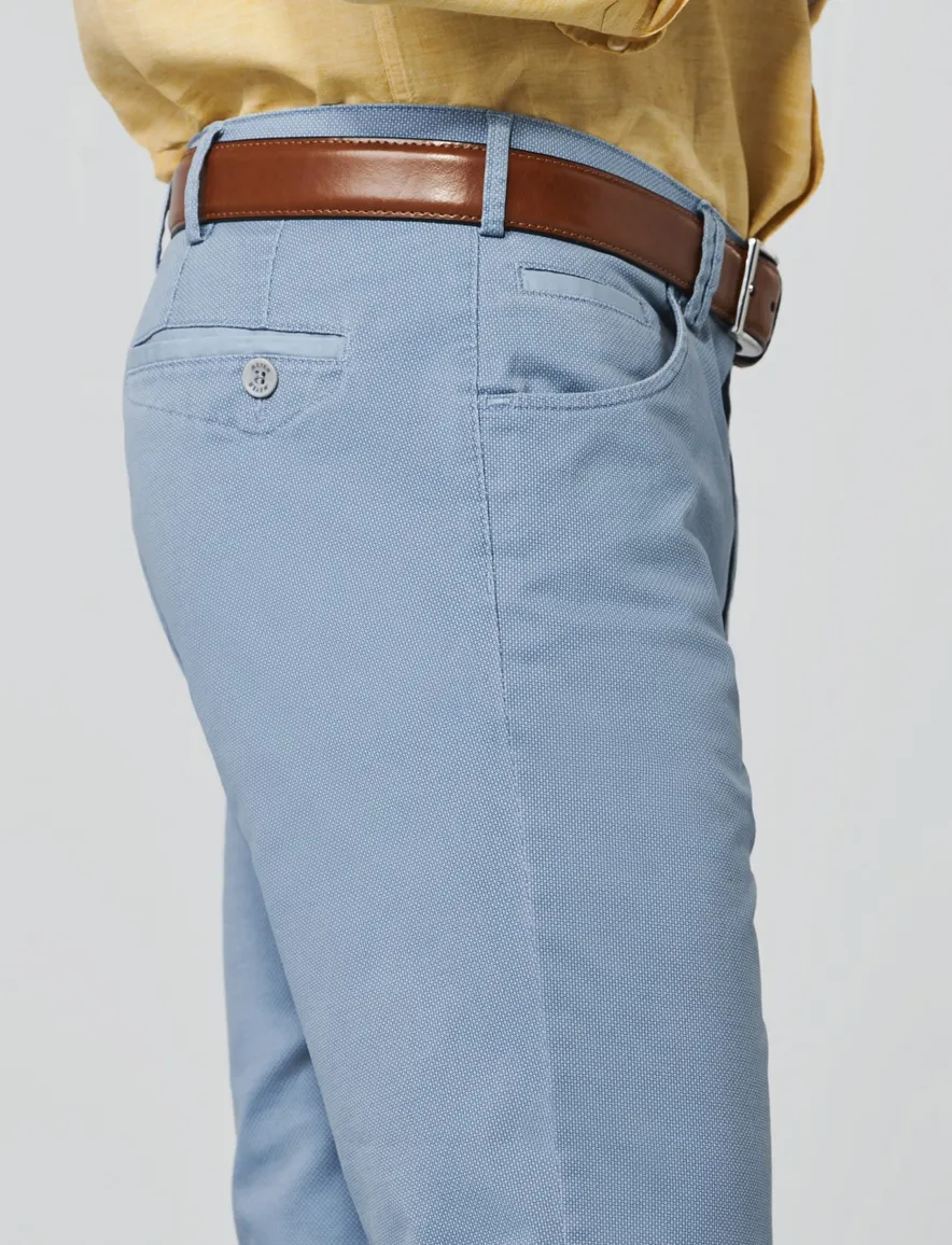 Meyer Pantalon katoen blauw Dublin
