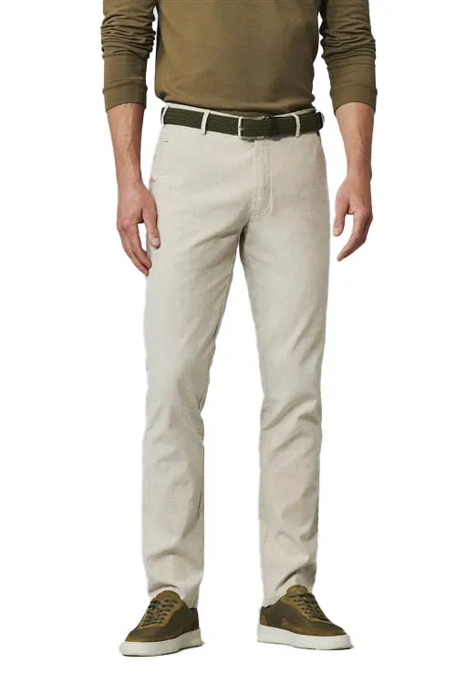 Meyer chino broek Bonn beige effen linnen