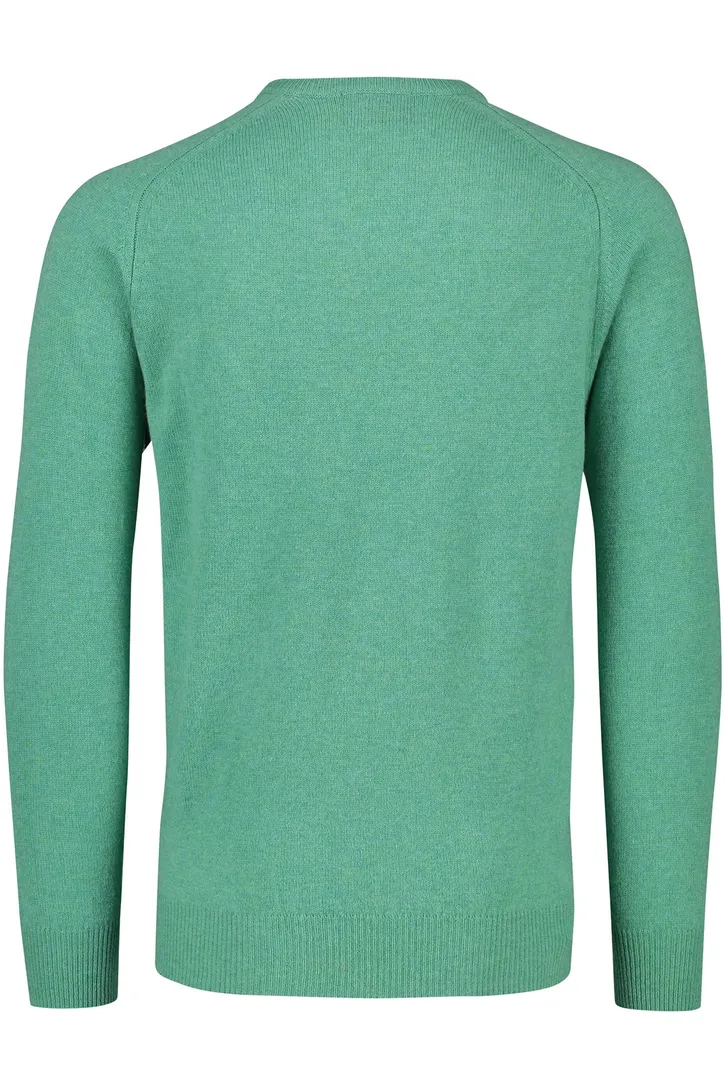 Lamswollen Alan Paine trui v-hals effen groen
