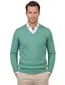 Lamswollen Alan Paine trui v-hals effen groen