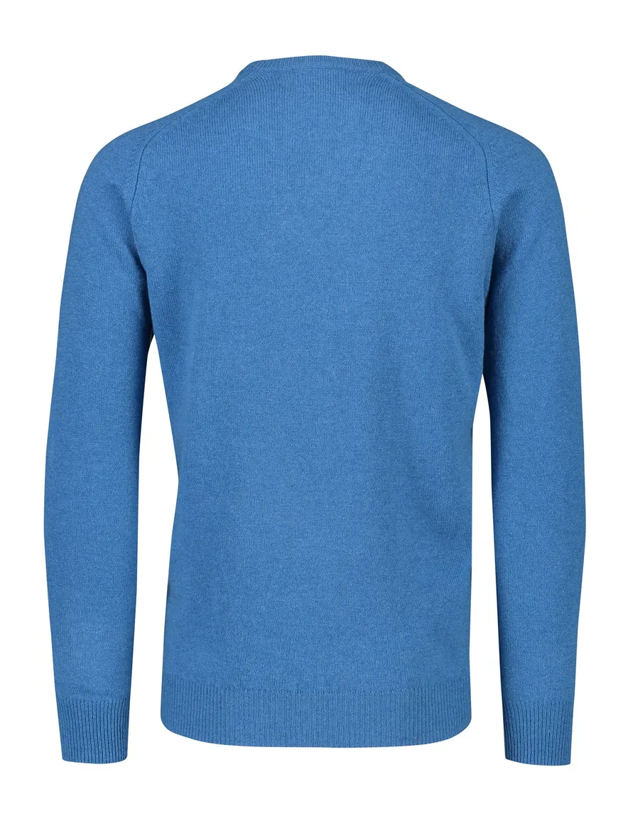 Alan Paine trui v-hals blauw lamswol effen