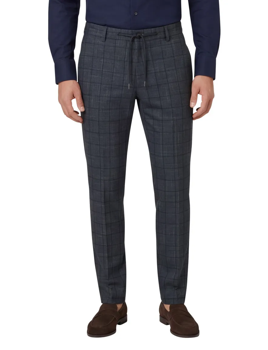 Slim fit Blue Industry pantalon mix en match donkerblauw geruit