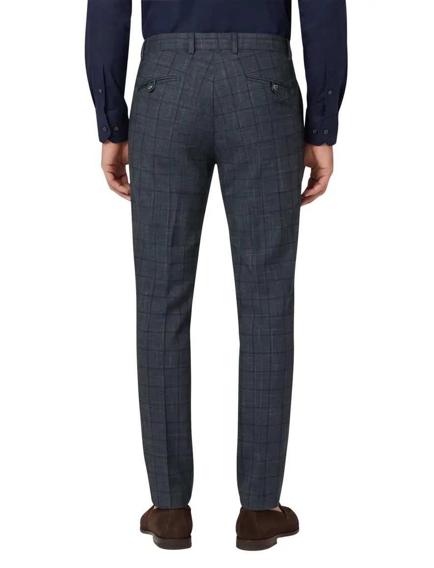 Slim fit Blue Industry pantalon mix en match donkerblauw geruit