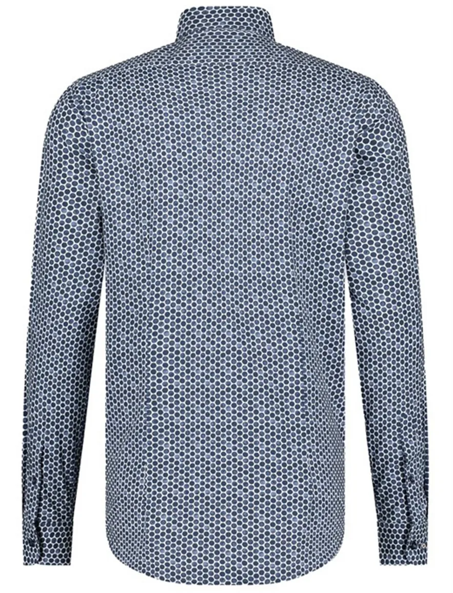 Katoenen Blue Industry casual overhemd slim fit blauw print