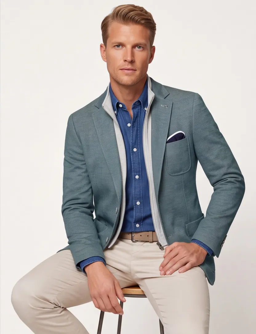 Blue Industry colbert turquoise effen slim fit met borstzak