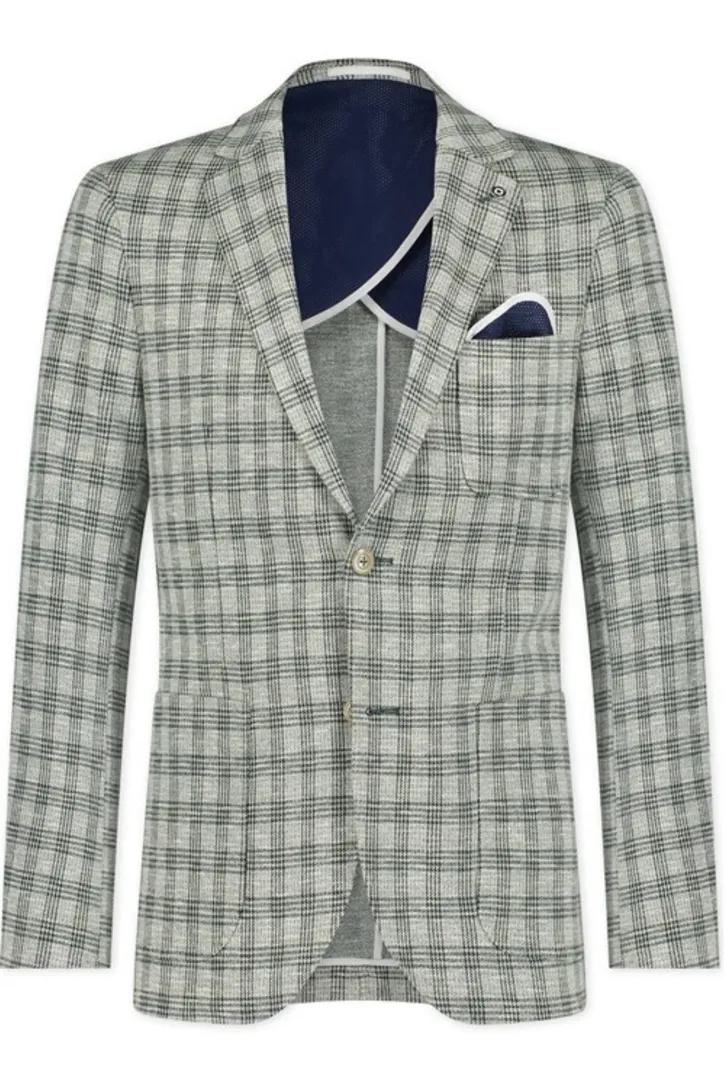 Slim fit Blue Industry colbert mix & match groen geruit