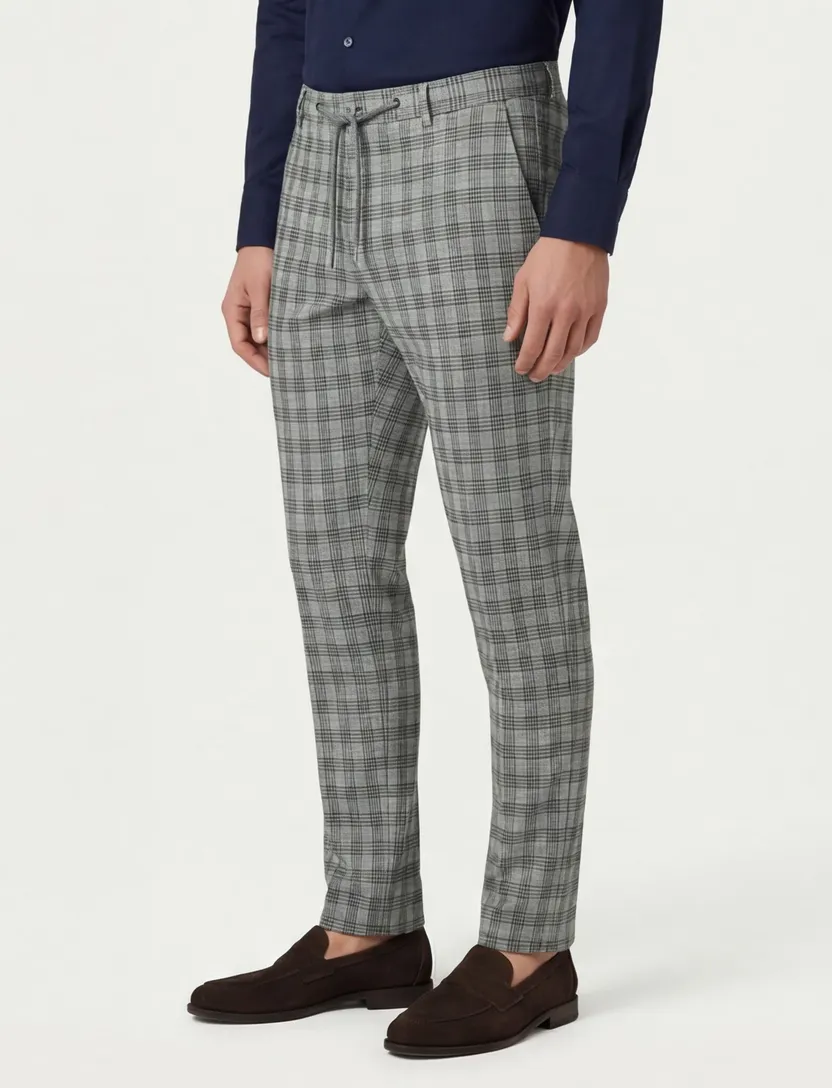 Blue Industry chino mix en match groen ruit slim fit