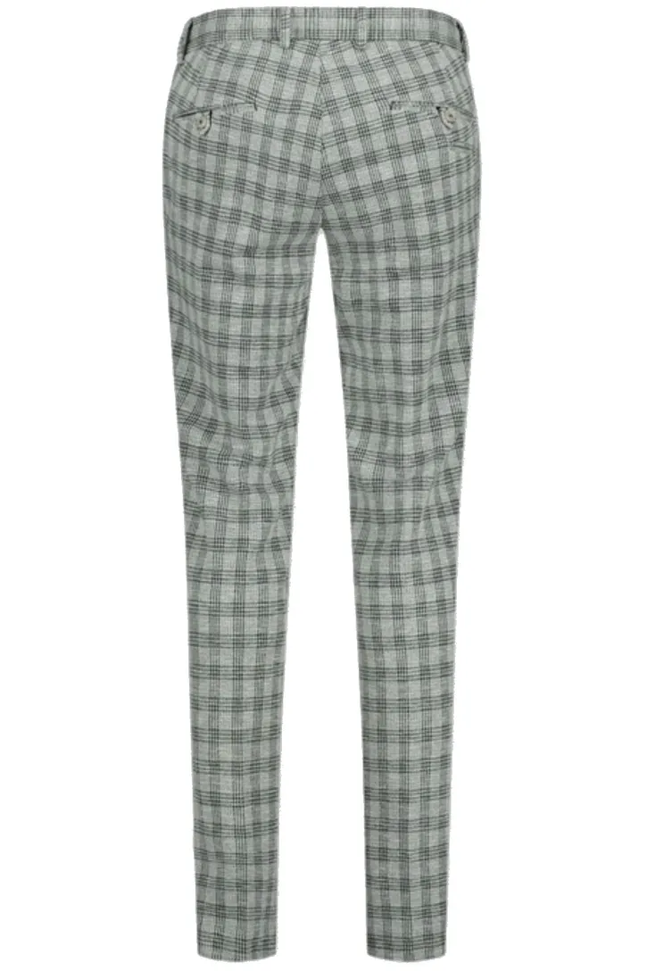 Blue Industry chino mix en match groen ruit slim fit