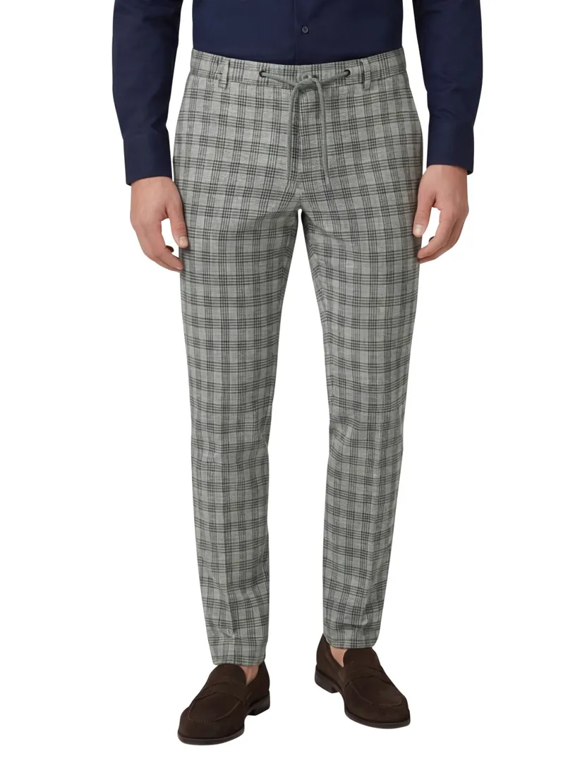 Blue Industry chino mix en match groen ruit slim fit