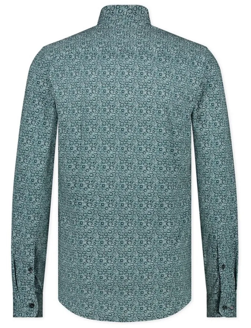 Slim fit Blue Industry casual overhemd turquoise geprint katoen