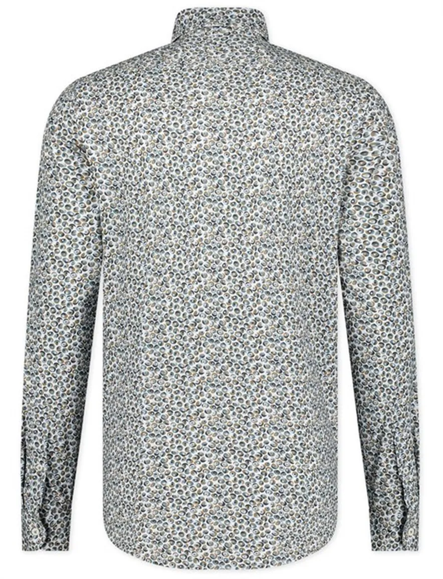 Blue Industry casual overhemd slim fit groen met print katoen