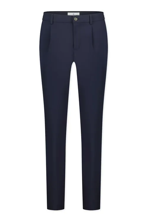 Blue Industry katoenen broek donkerblauw effen