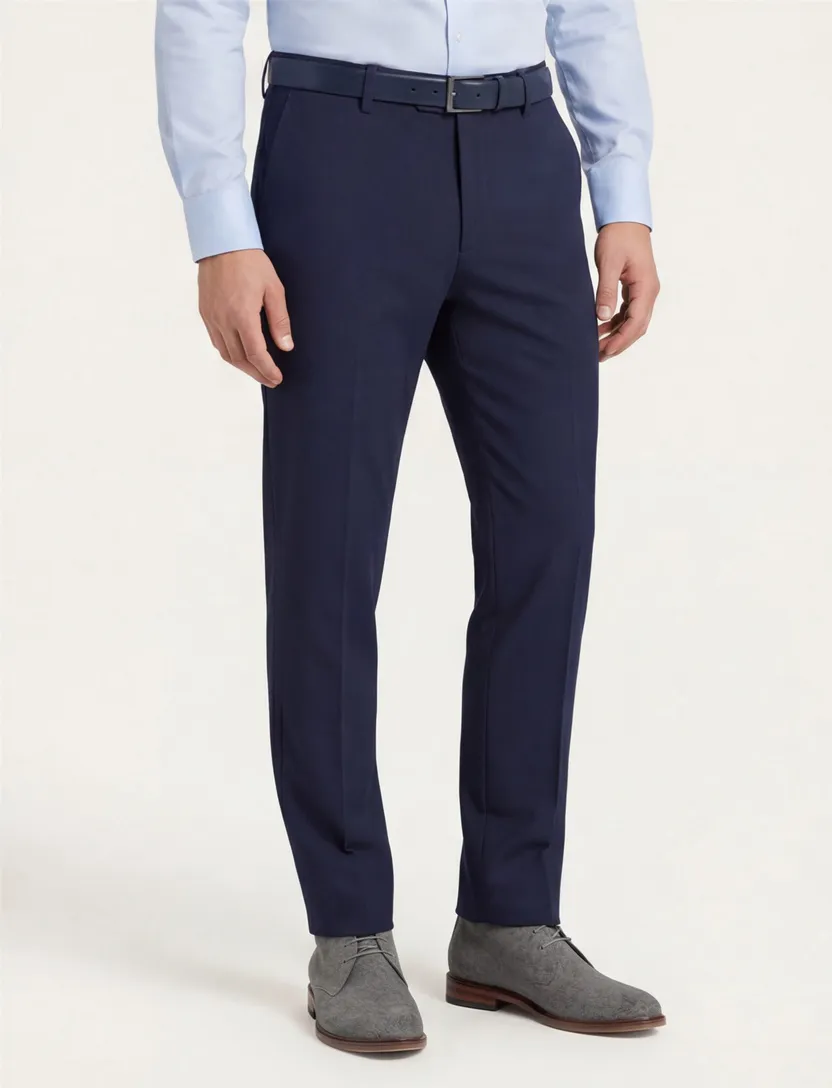 Blue Industry katoenen broek donkerblauw effen