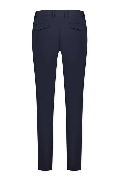 Blue Industry katoenen broek donkerblauw effen