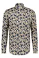 Blue Industry casual overhemd slim fit donkerblauw bloemenprint katoen