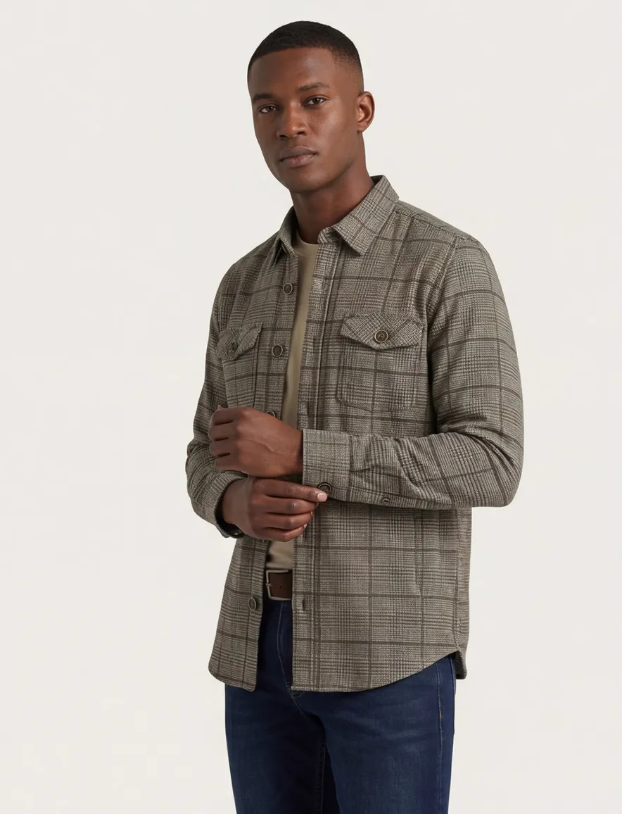 Blue Industry overshirt bruin
