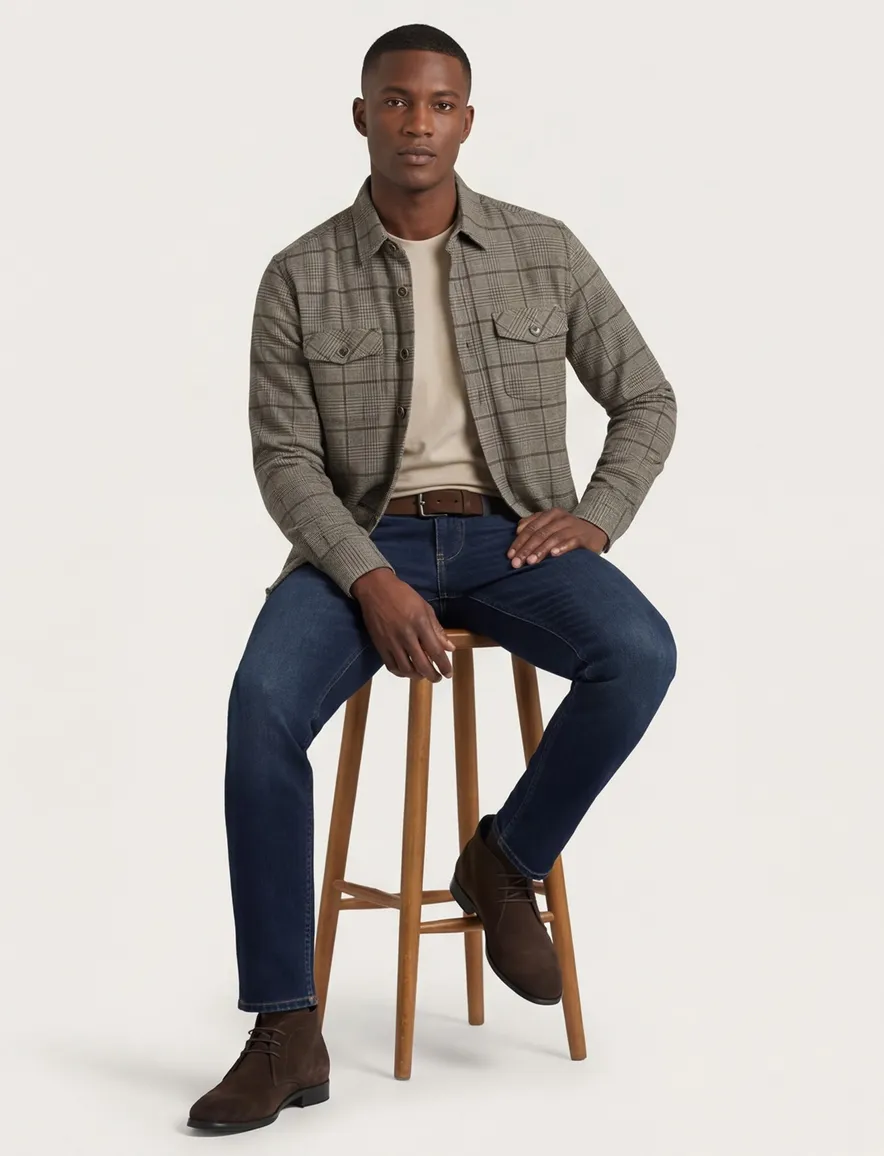Blue Industry overshirt bruin
