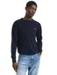 Gant gebreide trui donkerblauw effen lamswol ronde hals