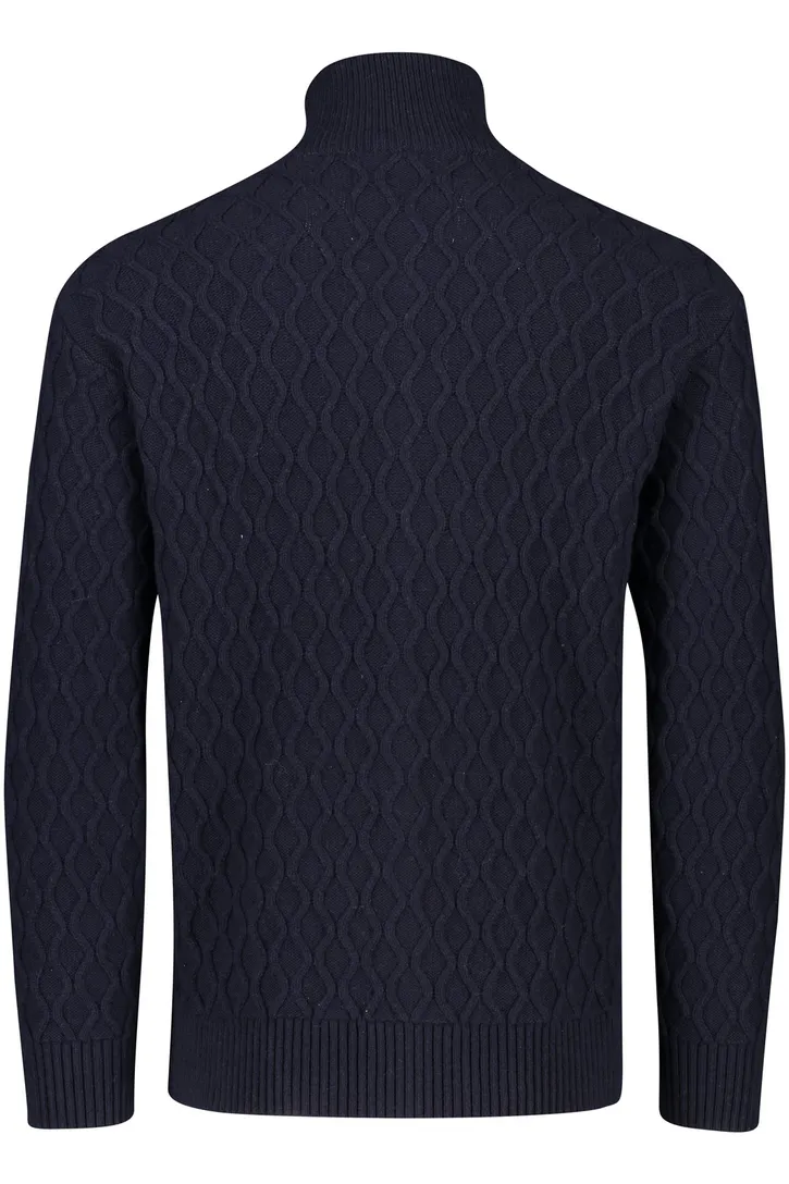Gant vest opstaande kraag wol donkerblauw