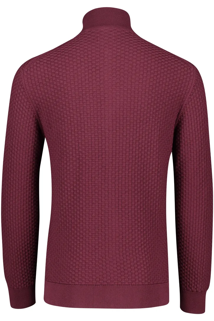 Katoenen Gant vest opstaande kraag bordeaux