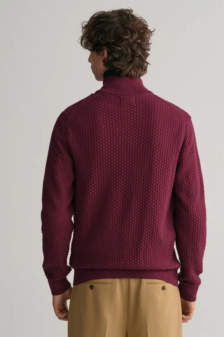Gant vest opstaande kraag katoen bordeaux