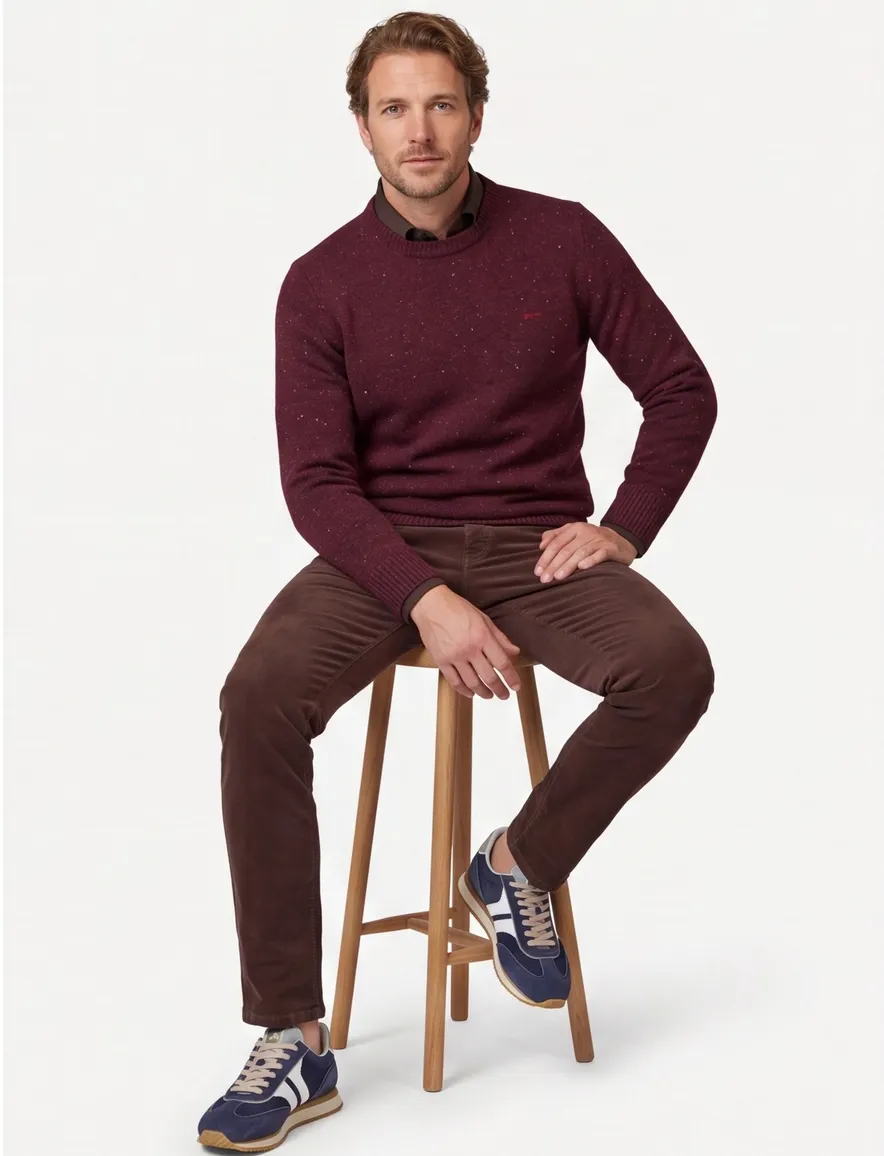 Gant trui rood wol ronde hals