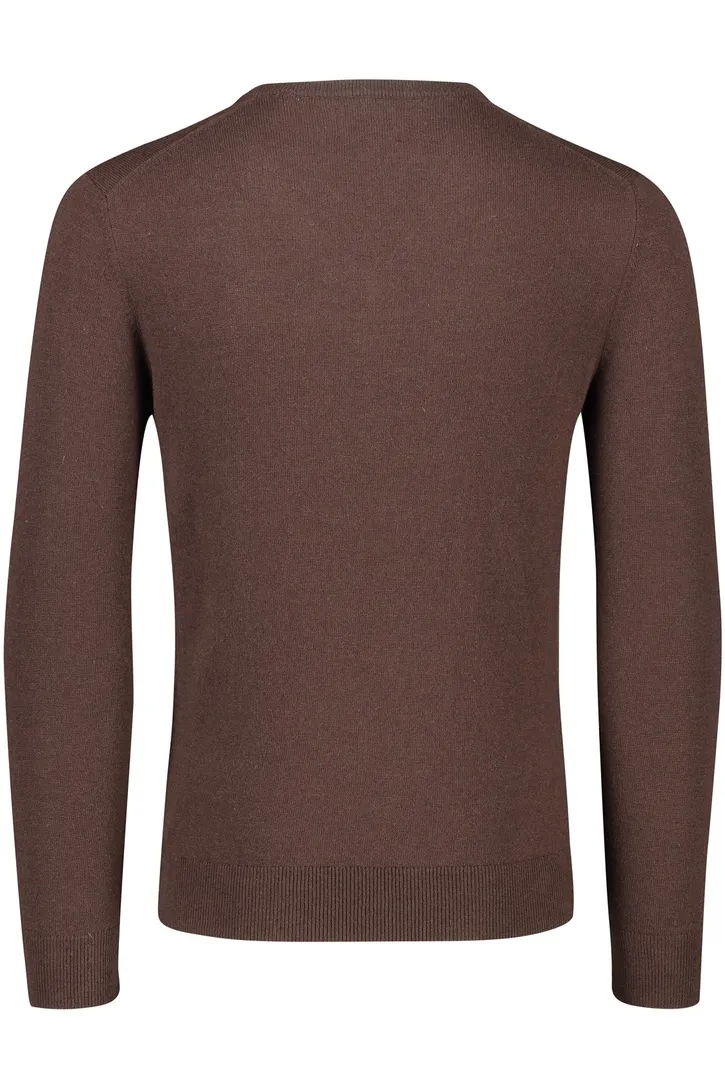Gant lamswol trui bruin v-hals