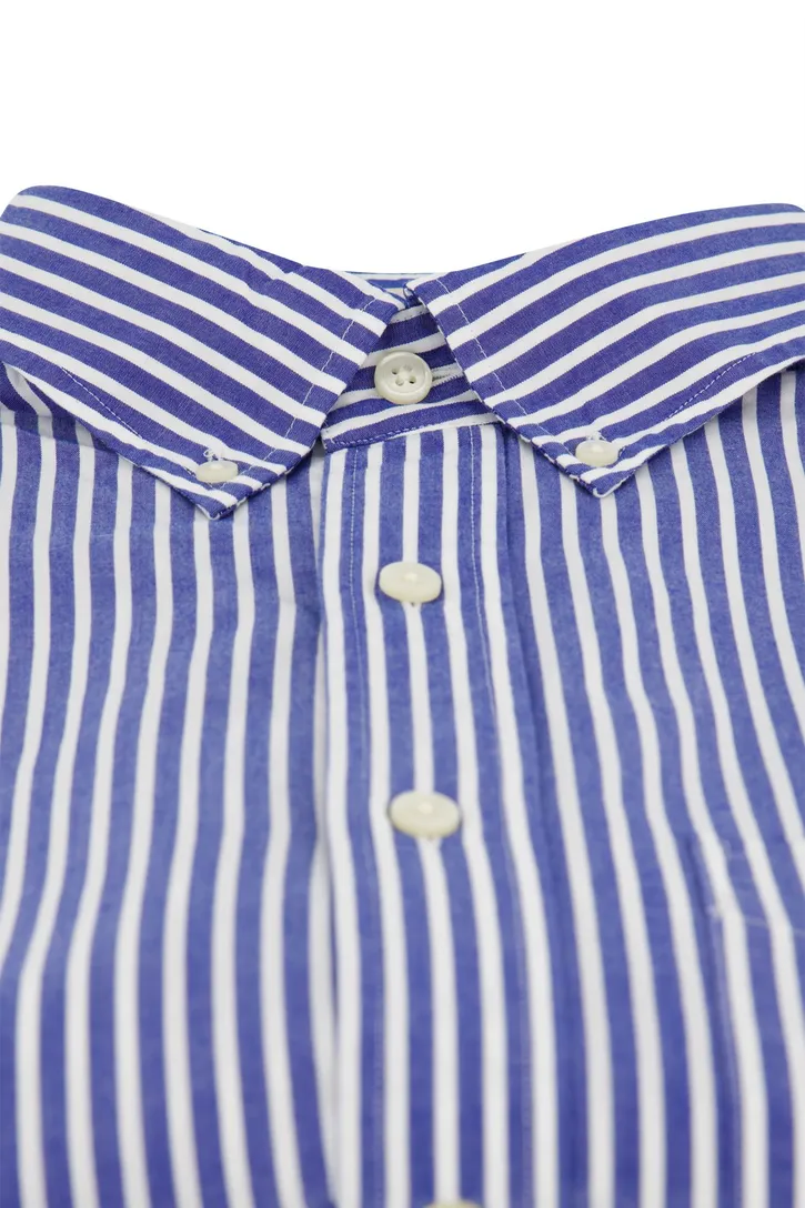 Katoenen Gant casual overhemd normale fit blauw gestreept