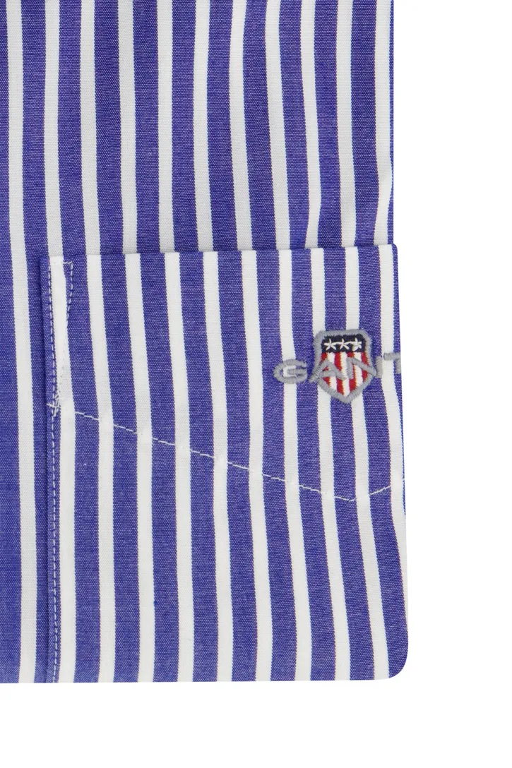 Katoenen Gant casual overhemd normale fit blauw gestreept