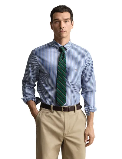Gant Gant casual gestreept overhemd normale fit blauw katoen