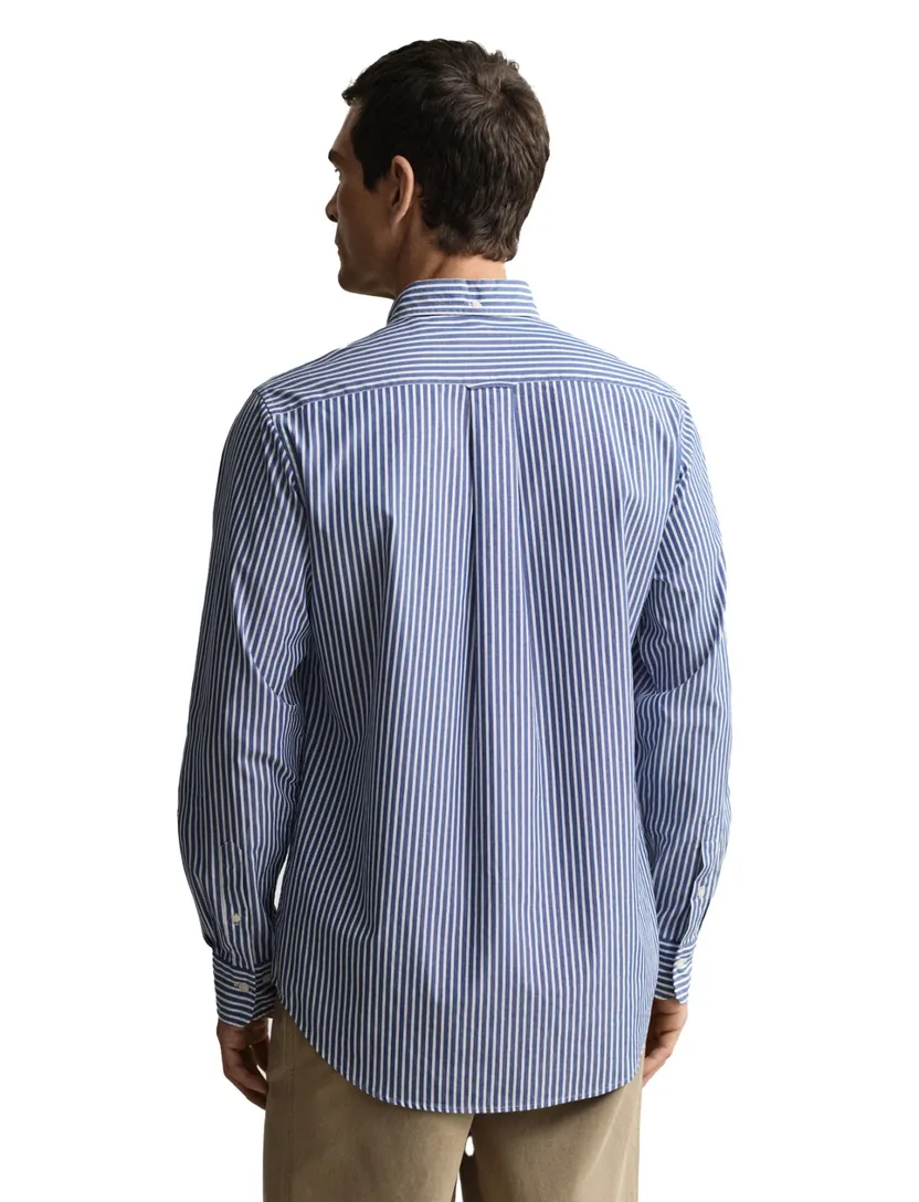 Katoenen Gant casual overhemd normale fit blauw gestreept