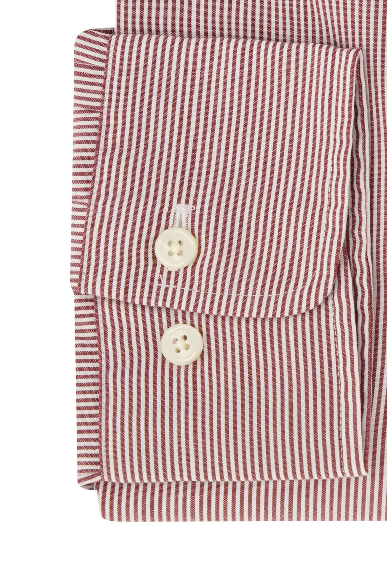 Gant overhemd rood wit gestreept borstzak