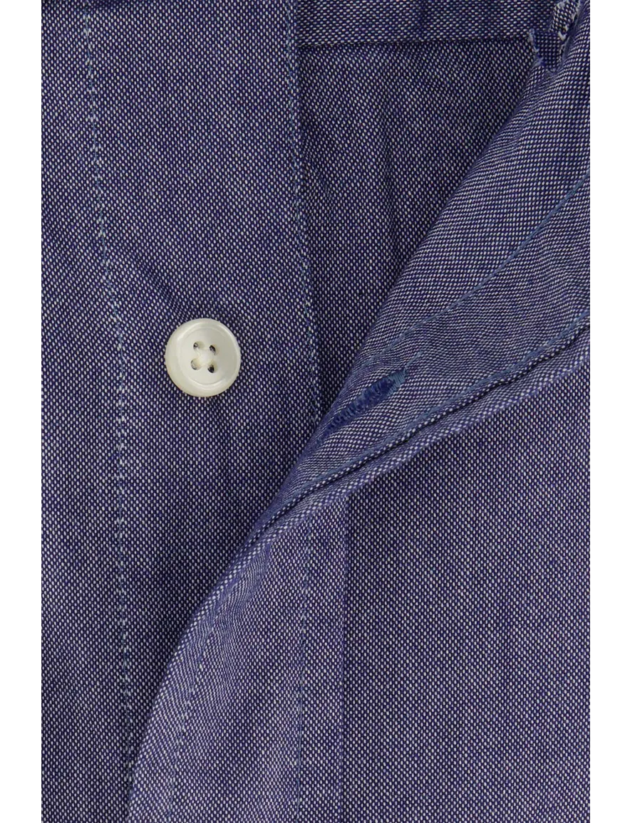 Gant casual overhemd Oxford blauw effen katoen